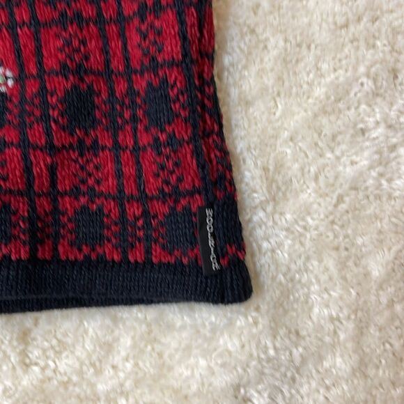 Woolrich Womens Red Black Plaid Floral Knit Zip Front Sweater Vest Sz M - Picture 6 of 8